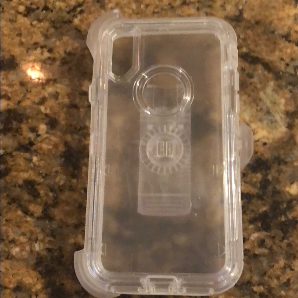 Shock proof clear case with belt clip for iPhone